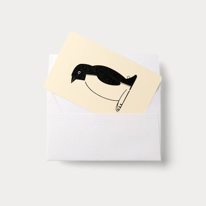 Nandaka - Vente Carte de vœux classique - Carte gaufrée à la main | Home Series : Penguin1