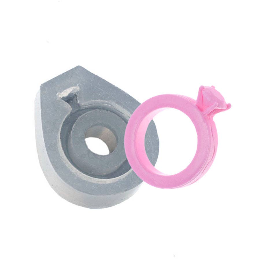 Flexarte USA - Wholesale Craft Supplies - Diamond Solitaire Engagement Ring Silicone Mold Cake Cupcake Decorating Fondant Baking Mold Chocolate Candy Mould DIY0