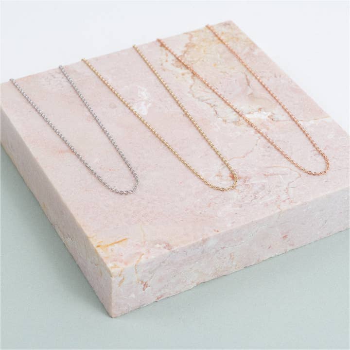 Auree Jewellery – wholesale Link & chain necklace – Paddington 9ct Rose Gold Medium Trace Chain3