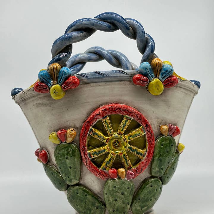 DD Ceramiche Siciliane - Wholesale Decorative Tabletop Object - Coffa Siciliana Ceramica Caltagirone Artisanal Centerpiece Organizer7