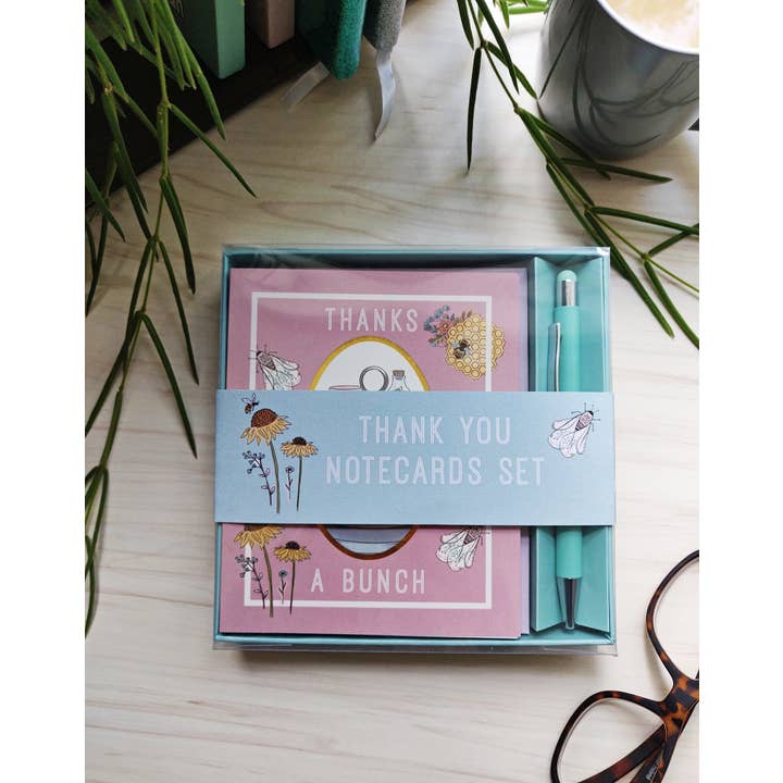 Robert Frederick Ltd - Wholesale Stationery/Notecard Set - Thank You Notecard and Pen Set - Beekeeper