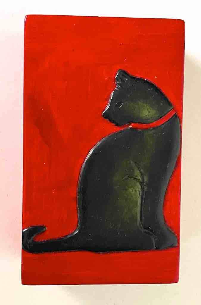 The Niger Bend - Wholesale Decorative Box - Cat Silhouette Design - Small Rectangle Soapstone Trinket Decor Box9