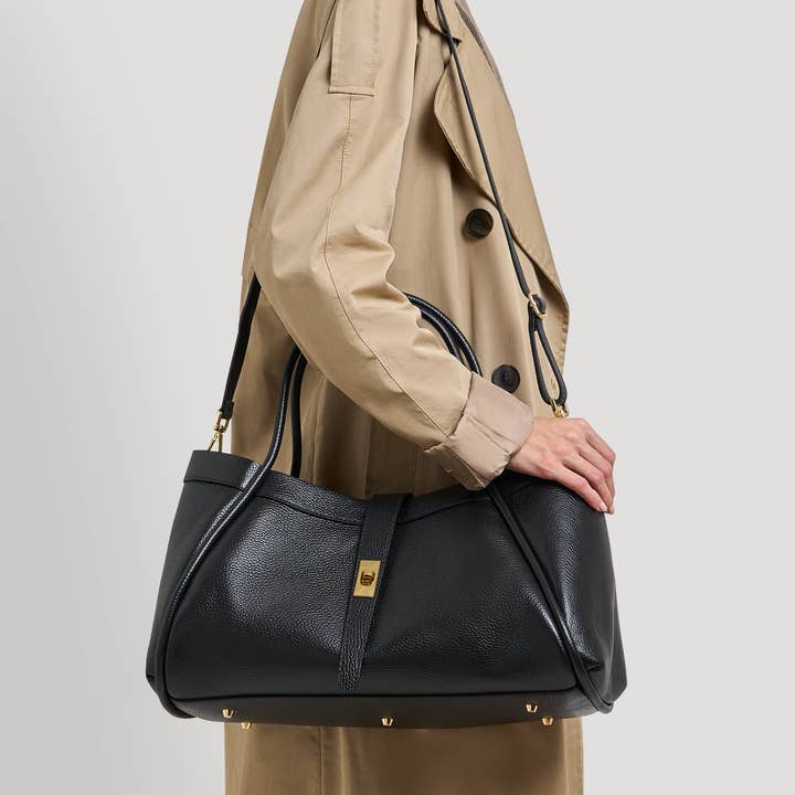 Voemièn - Wholesale Top Handle Bag - Women's - Mayfair Bag in Black Togo Leather6