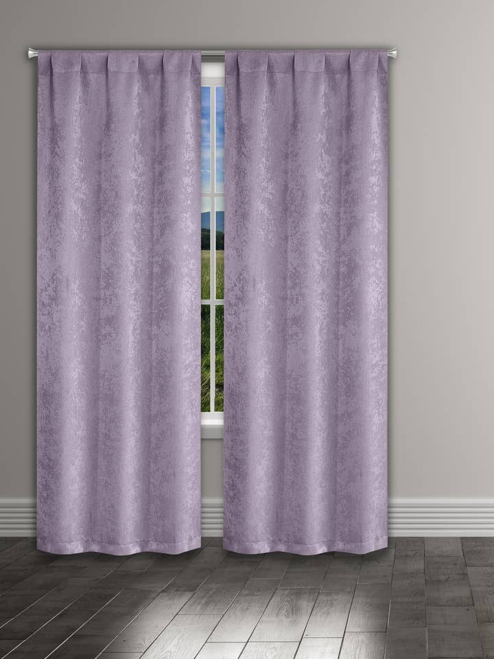Suede Embossed Thermal Room Darkening Curtains Set of 2 for wholesale by Duck River