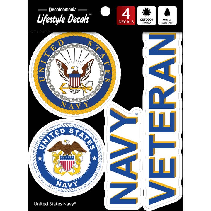 Decalcomania - Wholesale Sticker - US Navy Veteran Licensed Military Car Sticker Decal