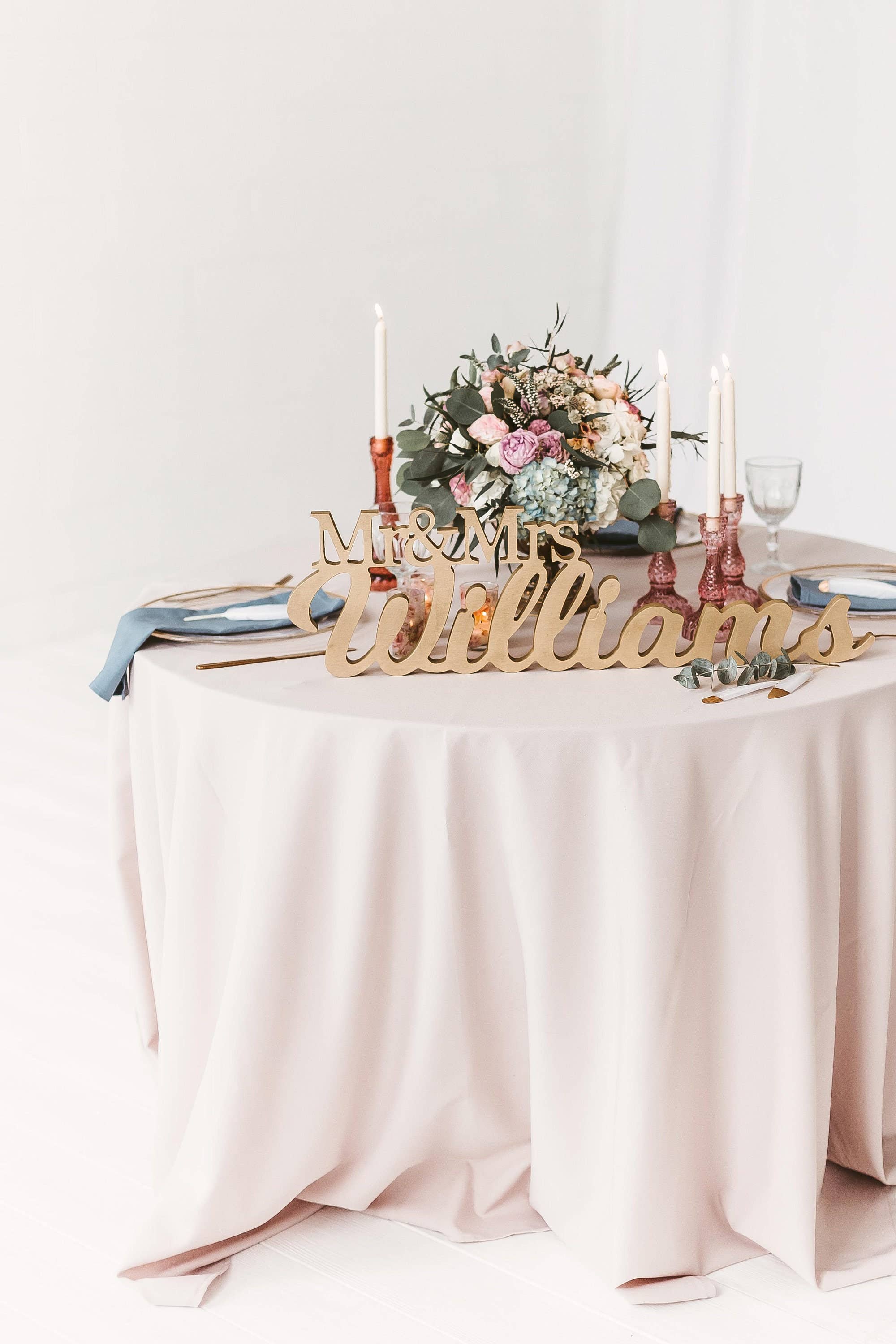 Woodinout – wholesale Skylt – Bröllopsskylt - ANPASSAD Efternamnsskylt - Herr & Fru skylt1