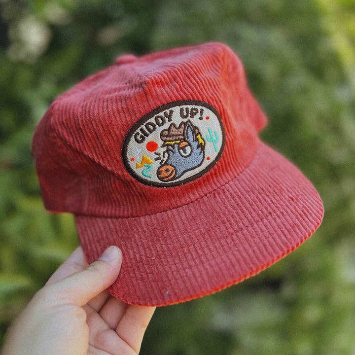 Giddy-Up 5-Panel Corduroy Hat for wholesale by The Space Bureau