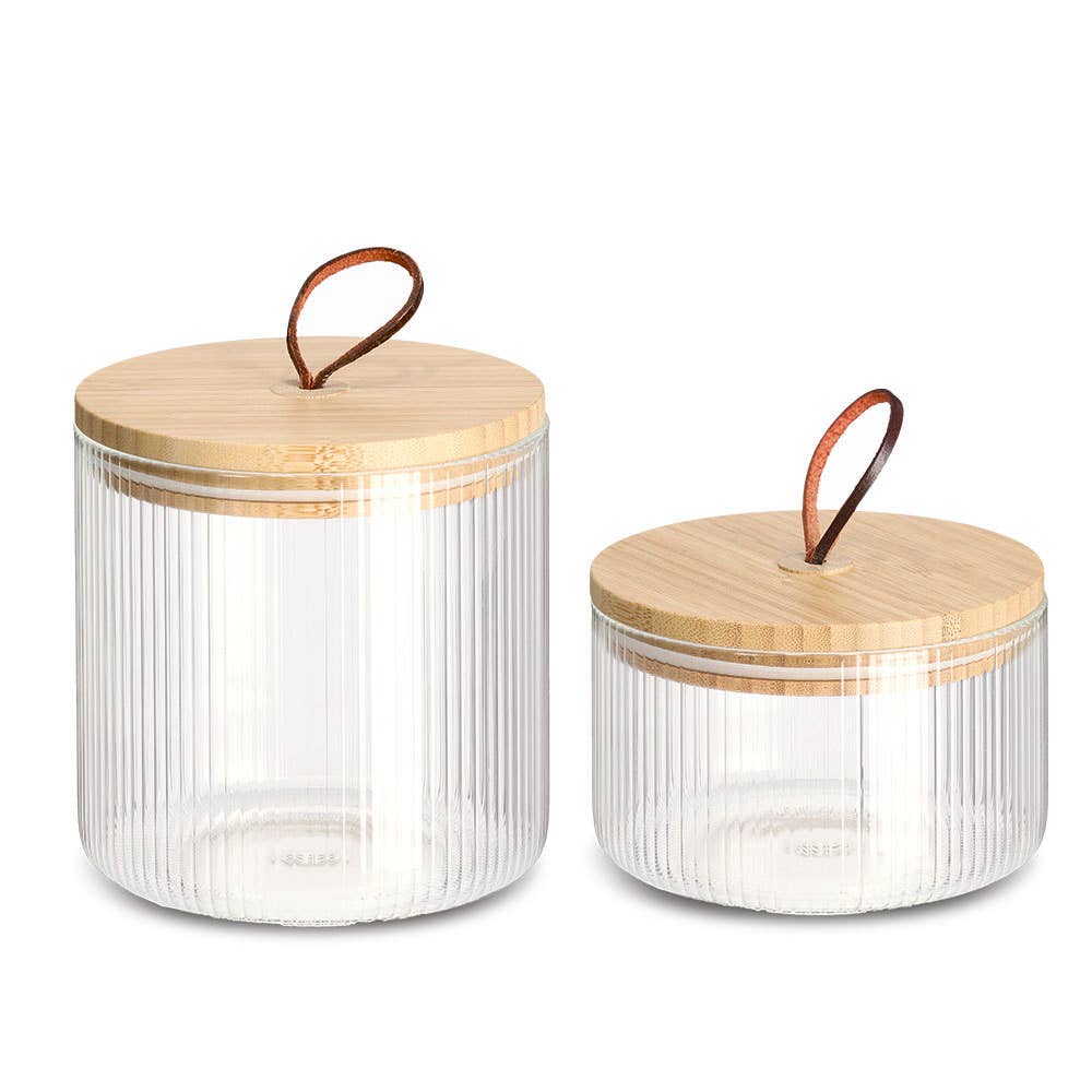 transparent Storage jar with bamboo lid, 1050 ml for wholesale on Faire2