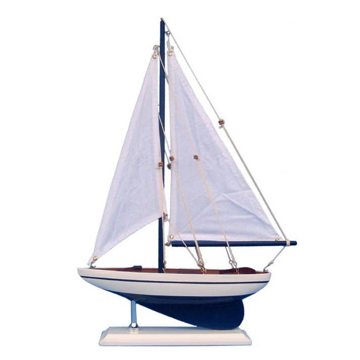 Blå Pacific Sailer Model Sejlbåd Dekoration 17“ for engroshandel hos Hampton Nautical
