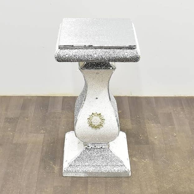 Silver Side Table Crushed Diamond Glitter Shining for wholesale by DEENZ