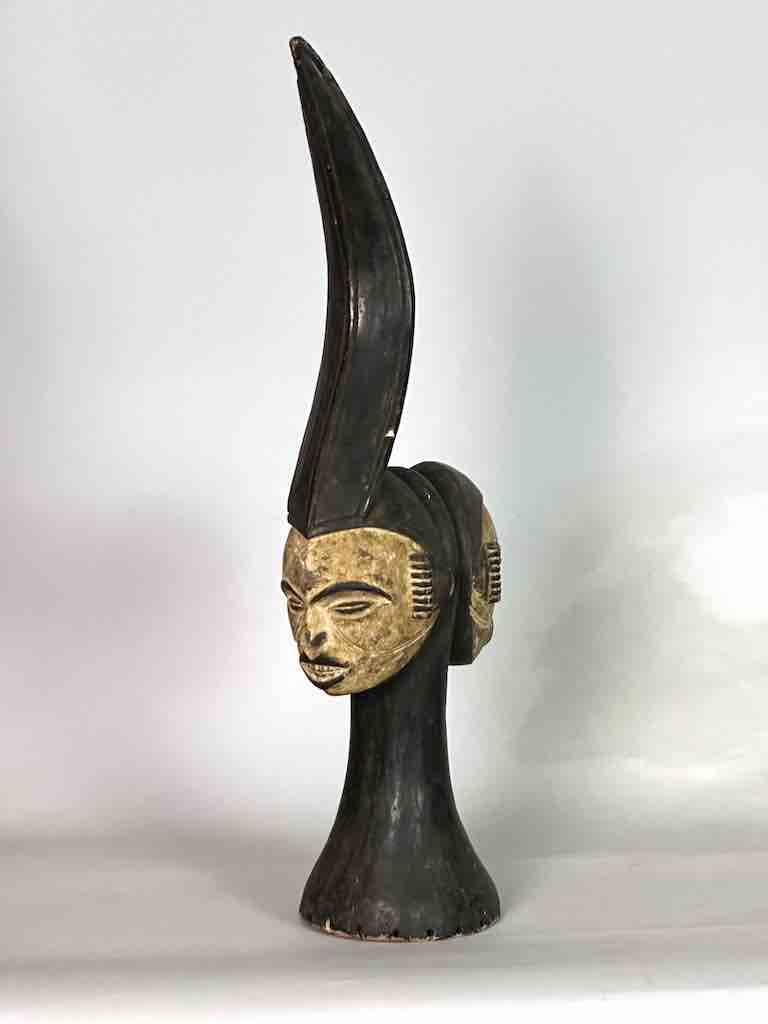 The Niger Bend - Vendita all'ingrosso Scultura - Statua vintage con stemma della danza Igbo Janus Heads | 24" - Nigeria7