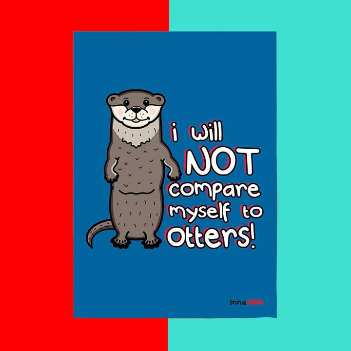 I Will Not Compare Myself to Others Otter Postcard for wholesale by Innabox Ltd