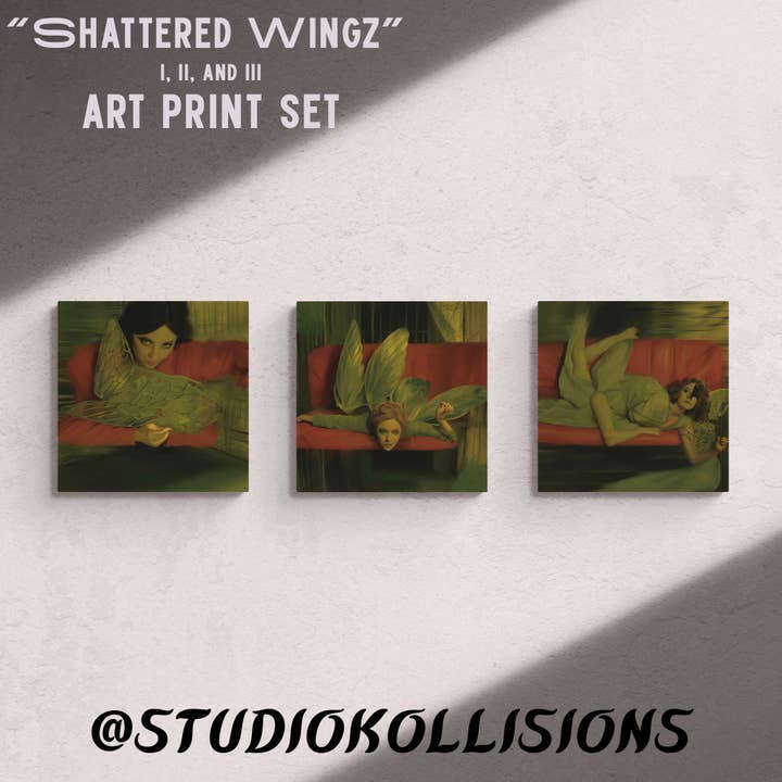 "Shattered Wingz" Wall Art Print Set, Heavy Cardstock for wholesale by StudioKollisions