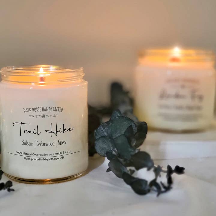 Dark Horse Handcrafted - Vente Bougie en bocal - Trail Hike - Bougie à la cire de soja à la noix3