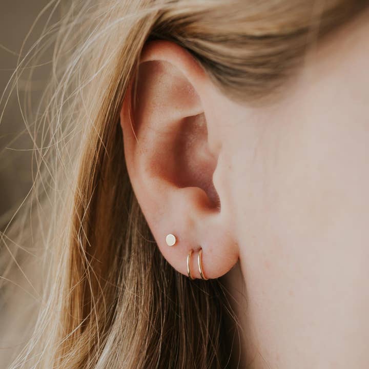 Hello Adorn - Wholesale Hoop Earrings - Double Up Posts | 14kt Gold Fill + Sterling Silver5