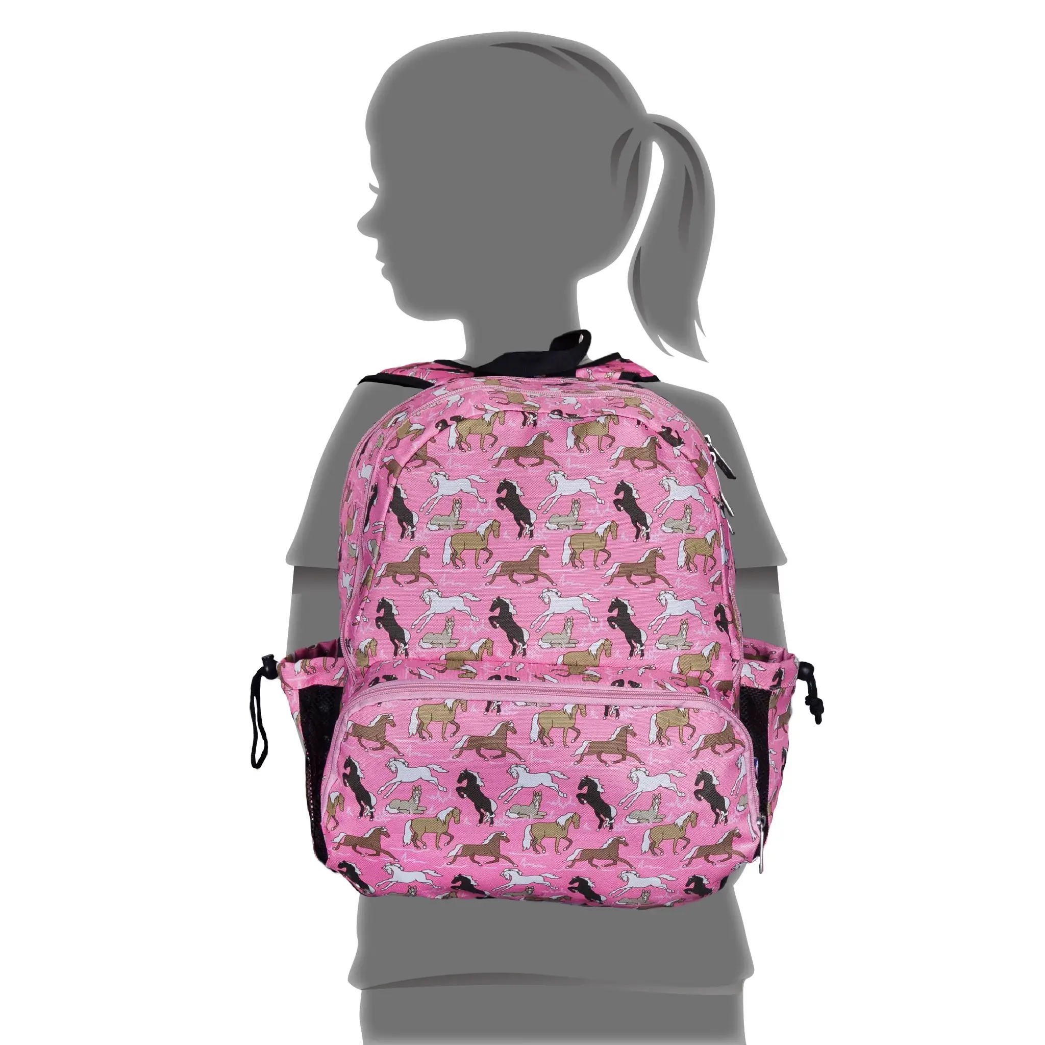 Wildkin - Wholesale Backpack - Kids - Horses in Pink 17 Inch Backpack4