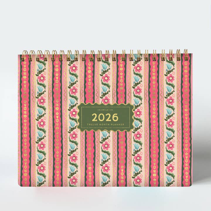 Idlewild Co. - Wholesale Planner - 2026 Desktop Planner, Block Print Stripe