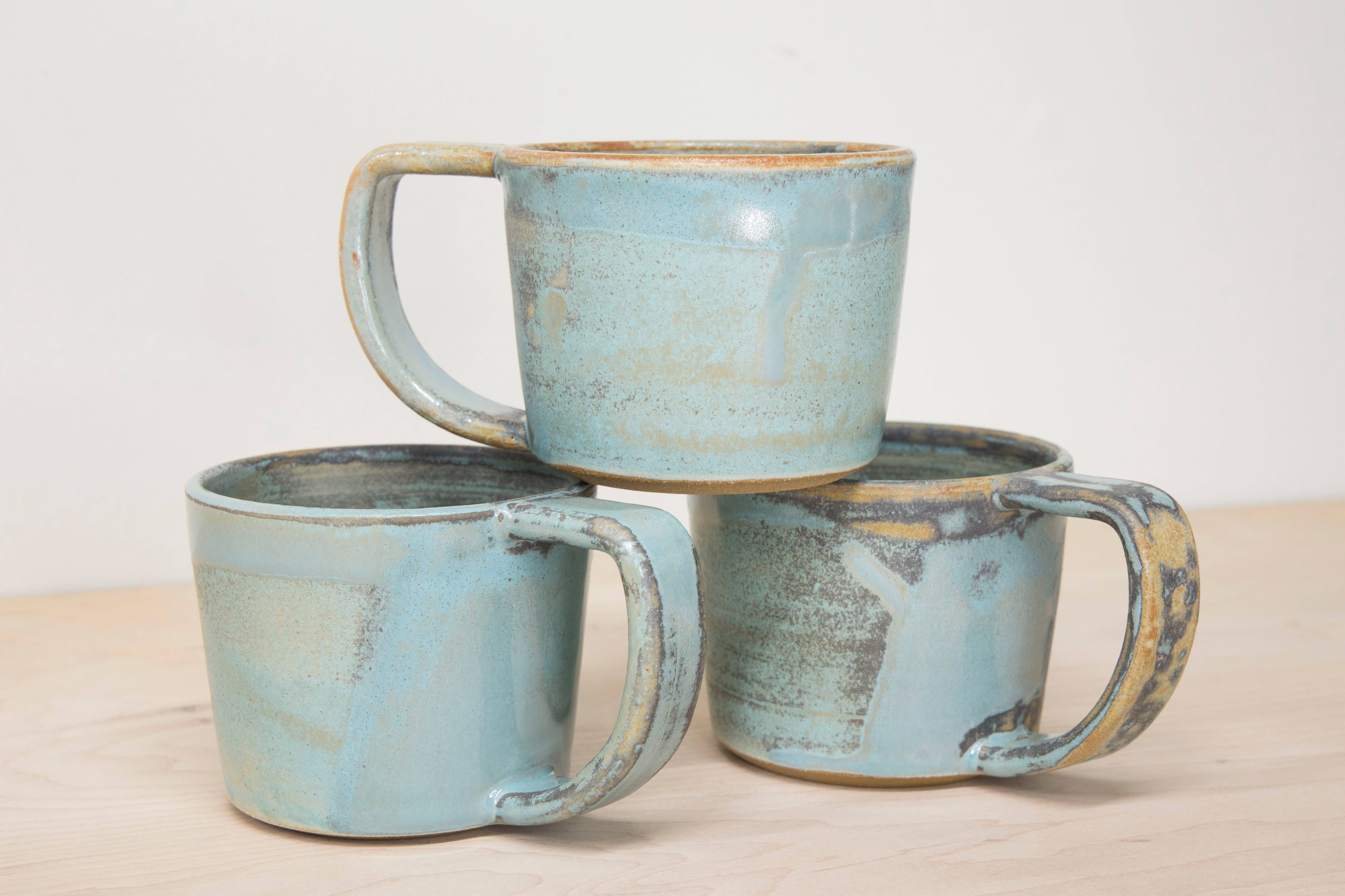Harper and Co. - Wholesale Coffee Mug - Handmade Mug in Turquoise Patina - Medium Size0