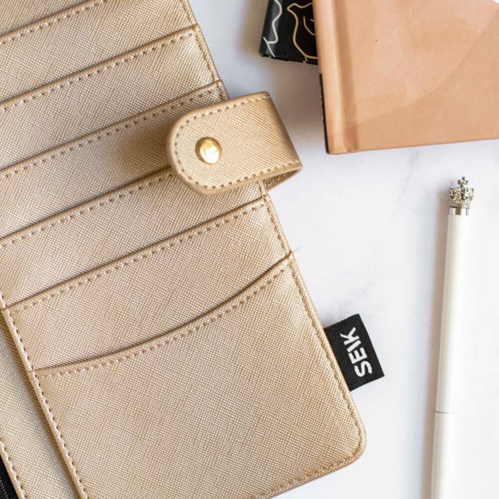 SEIK – wholesale Binder – Ring binder from premium faux leather A5 (beige)