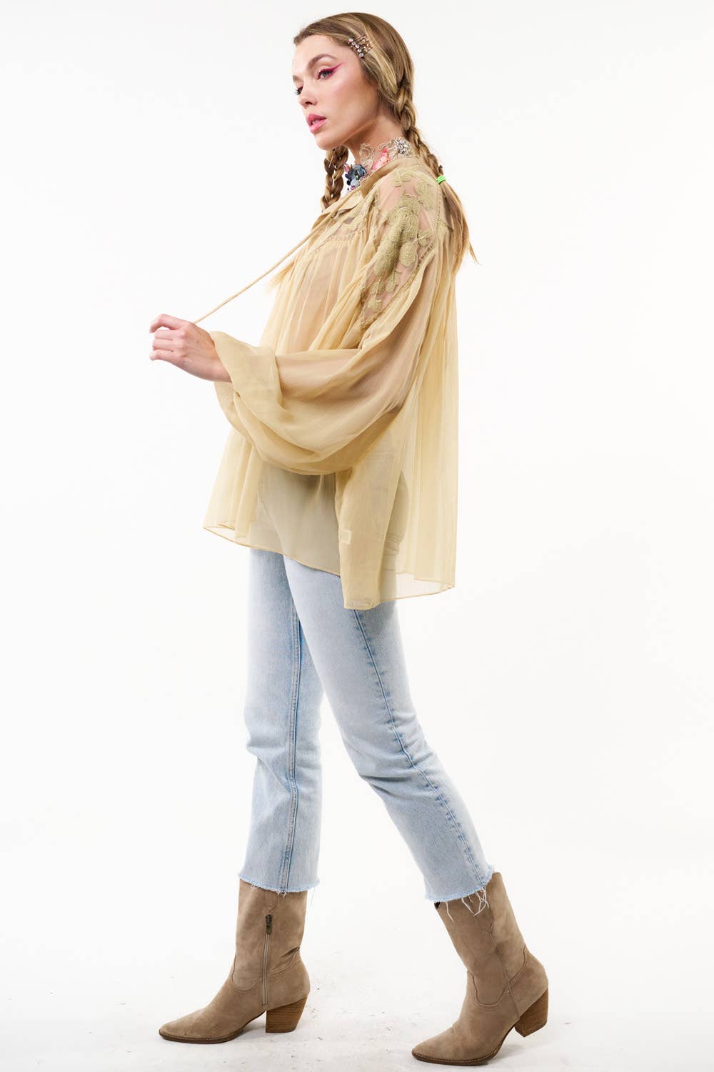 Champagne Camellia Top / Bluse for engroshandel på Faire7