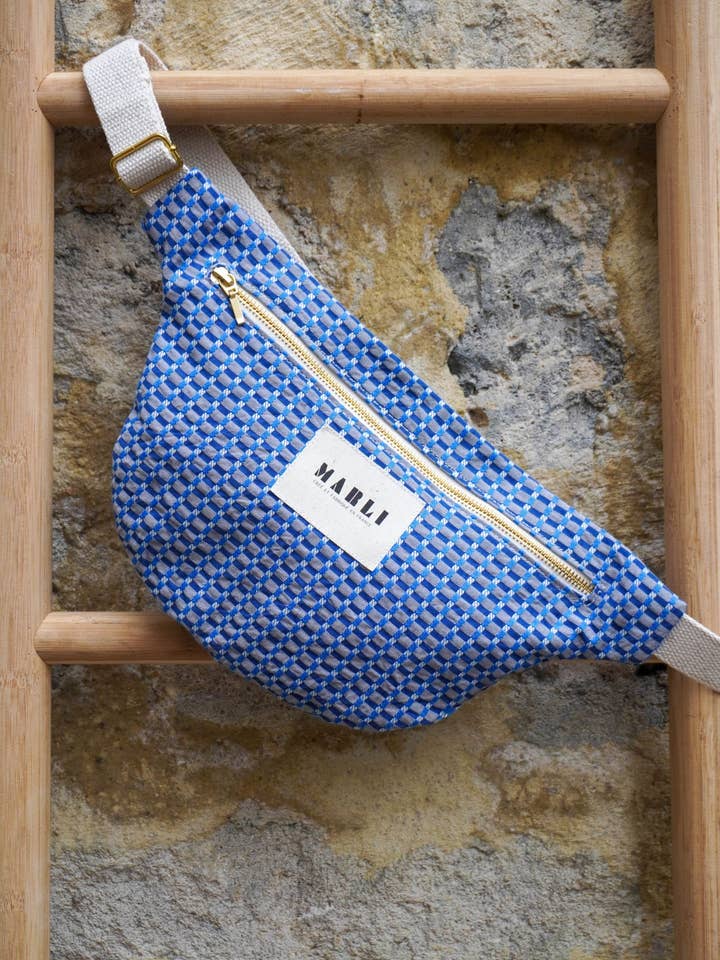 Anabelle Nuance de Bleus banana bag for wholesale by Marli