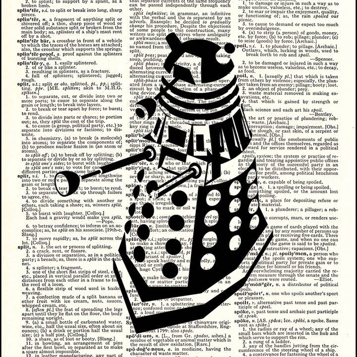 Fresh Prints of CT - Wholesale Art Print - Dr Who Dalek Dictionary Print