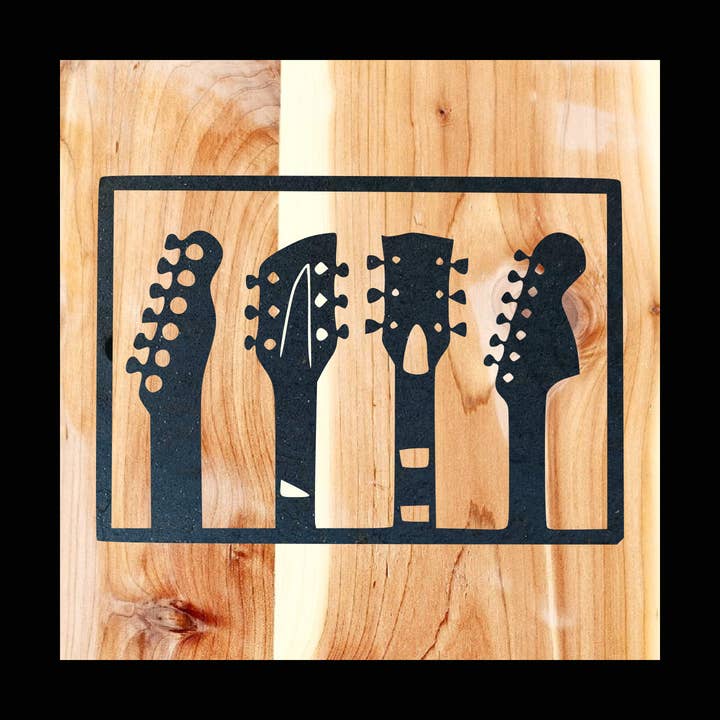 Panneau en métal Music Guitar Ends pour la vente par Designed With Sparks