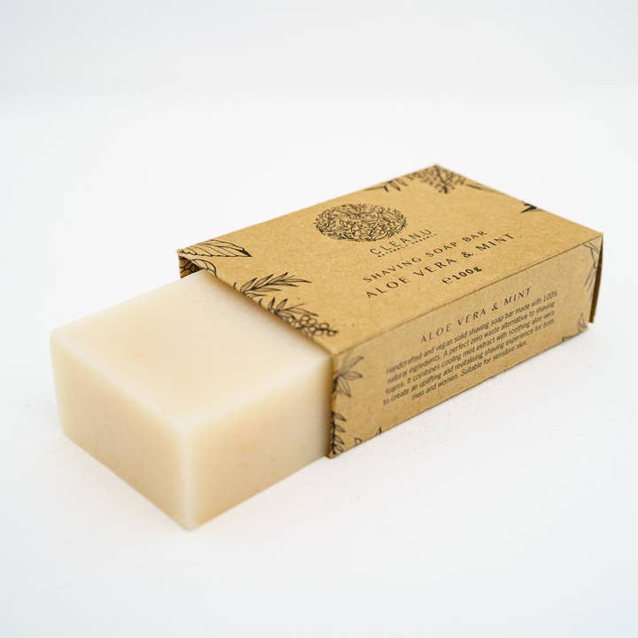 Aloe Vera & Mint Shaving Soap Bar for wholesale by Clean U Skincare