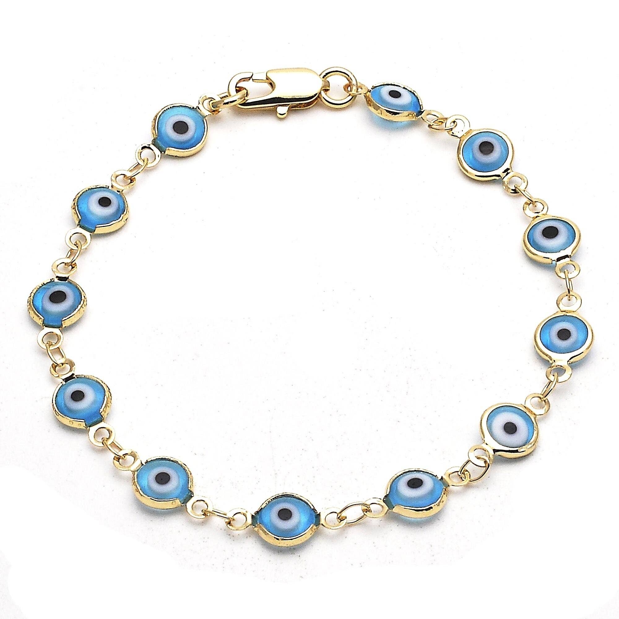 Bracelet plaqué or 3 microns oeil de protection porte bonheur. ♣︎