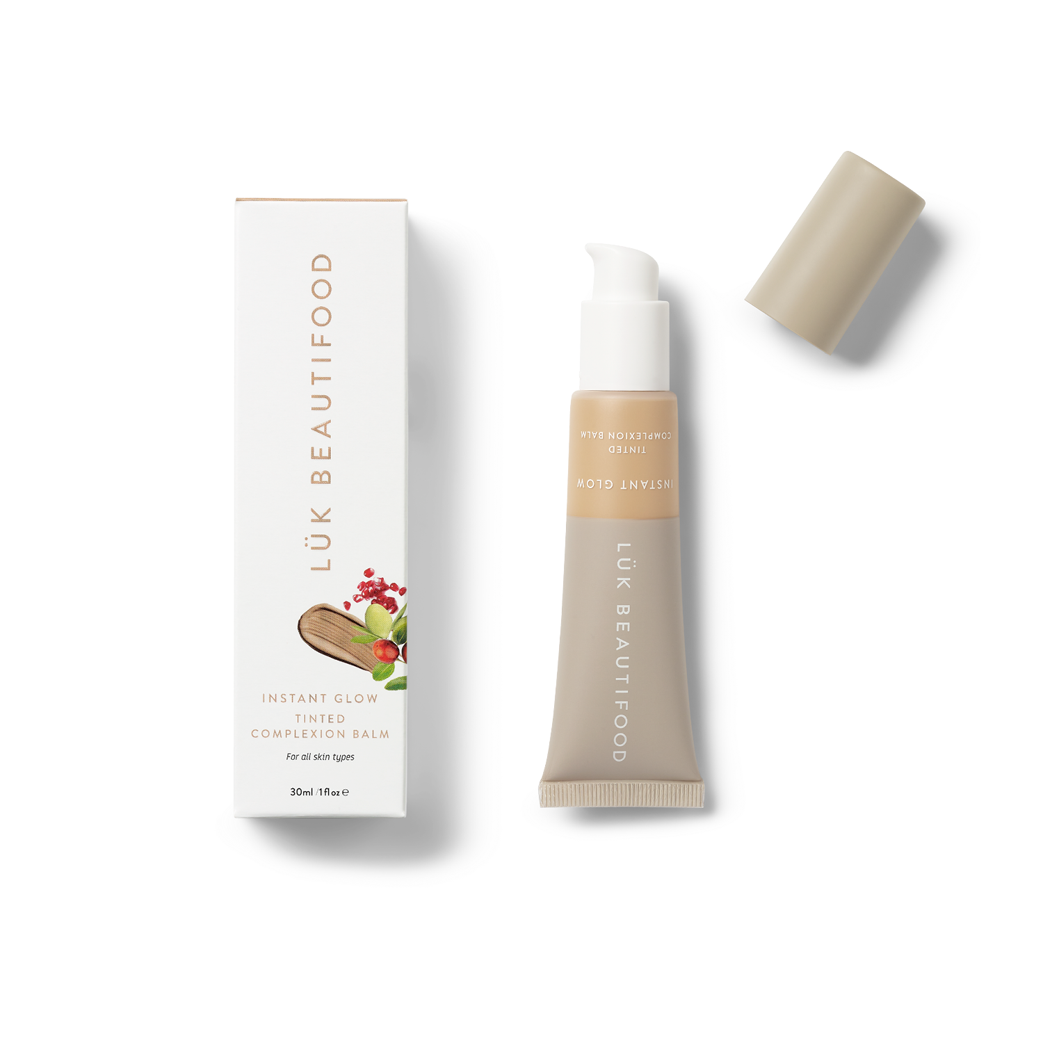 LÜK BEAUTIFOOD [🇦🇺 AUS + USA🇺🇸] - Vente Crèmes hydratantes teintées - NUDE 4 (Medium) - Baume pour le teint teinté Instant Glow 30 ml5