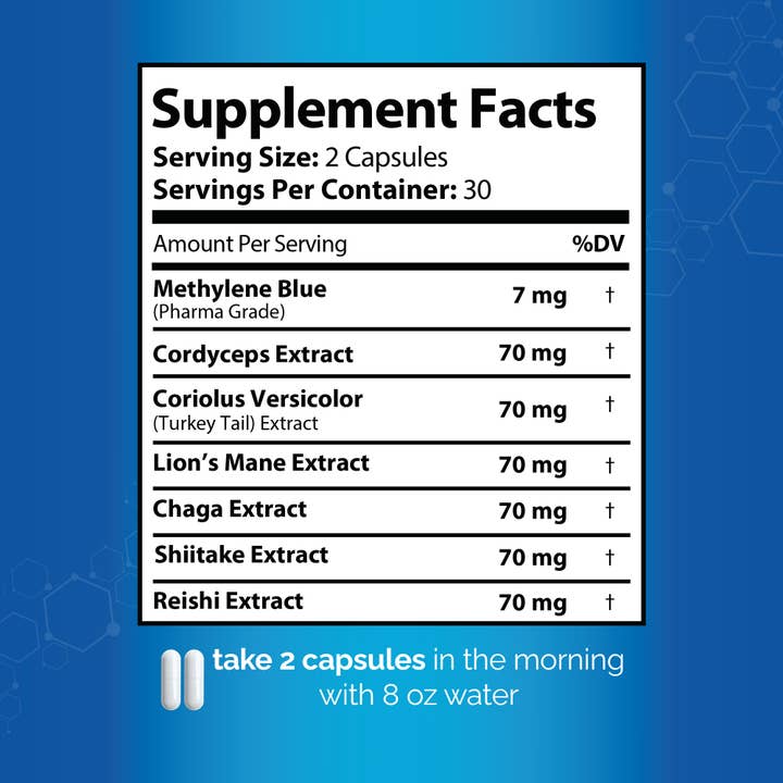 HARMONIFY - Wholesale Oral Supplement/Vitamin - Methylene Blue Capsules 1000 mg with Mushrooms, USP Grade