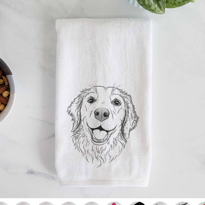 Essuie-mains Legend the Golden Retriever pour la vente par Inkopious