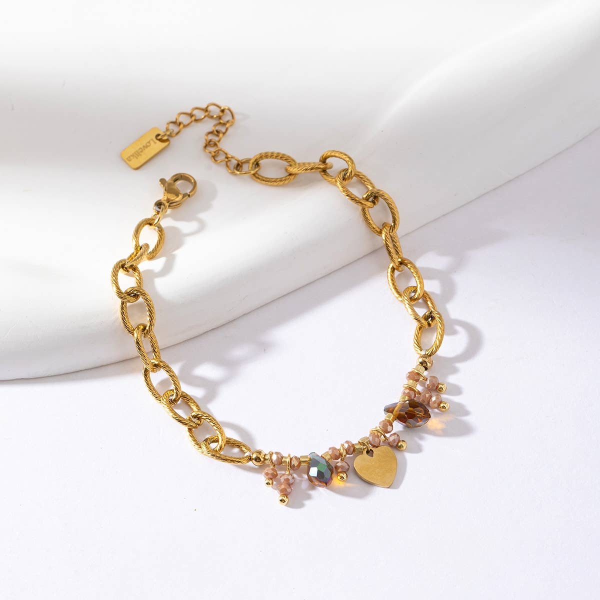 Lovelika - Wholesale Schakelarmband - eenvoudige kettingarmband met sterren en kristallen - Fabienne1