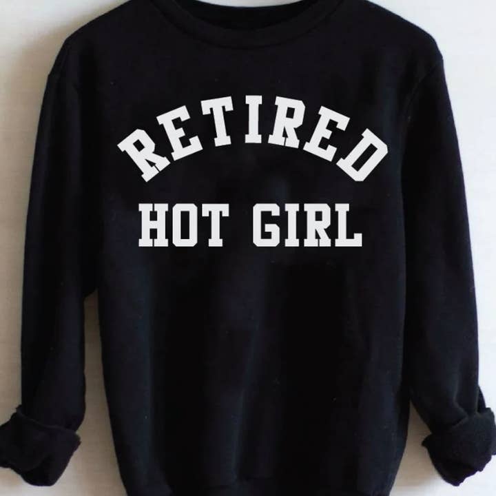 Moletom de gola redonda aposentado Hot Girl por atacado de rustikcreation