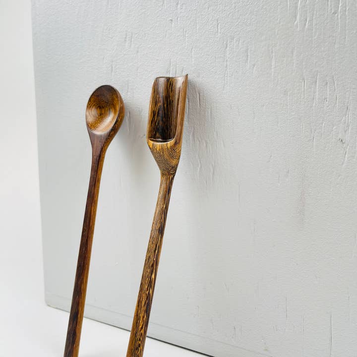 Baroy – Großhandel Kochlöffel – Gewürzschaufel aus Holz, langer Griff, 19 cm, Kaffeelöffel aus Holz
