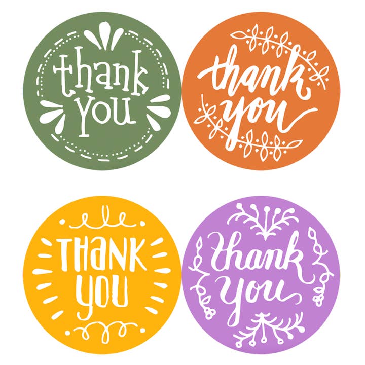 Youngever - Wholesale Sticker - Youngever 1240 pcs Thank You Stickers Rolls - 12 Design