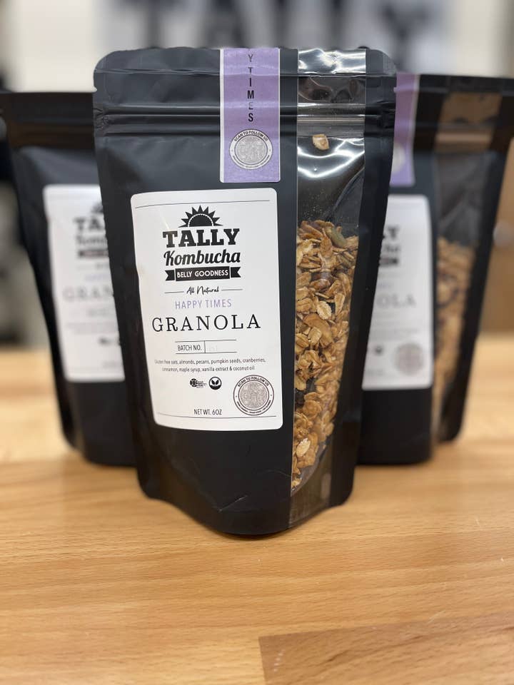 Granola Happy Times – Vegan, Sem Glúten, Orgânica (170g) por atacado de Tally Kombucha