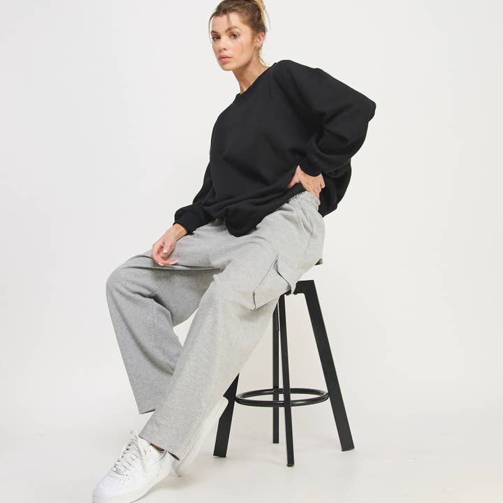 FREEZIA - Wholesale Sweatshirt - Women's - OVERSIZED CREWNECK SWEATSHIRT-FZ00011