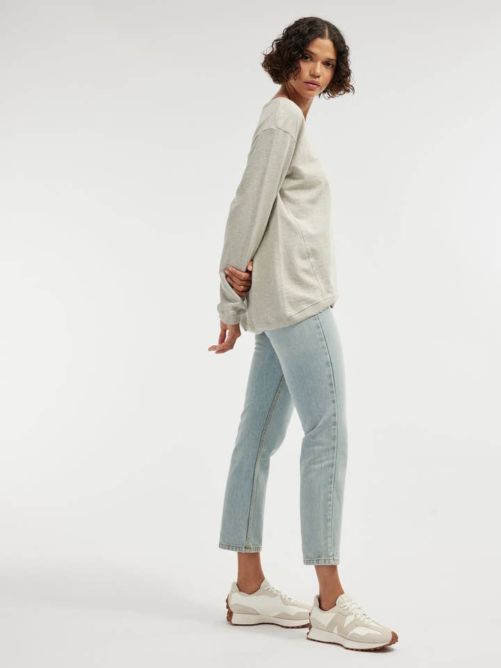Jessie Crew Neck Sweater - Grey for wholesale on Faire4