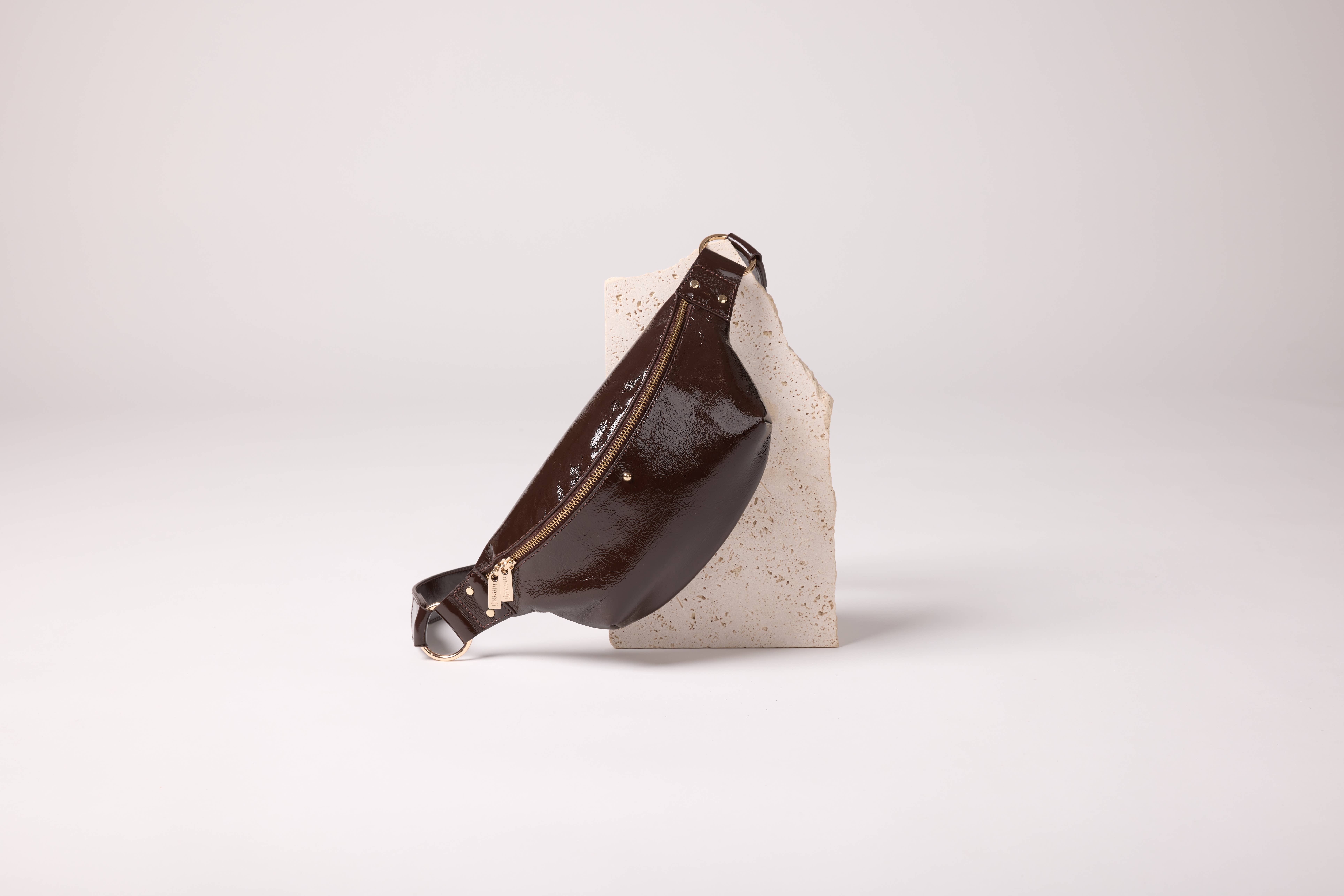 Maradji - Wholesale Shoulder Bag - Women's - CHOCOLATE PATENT LEATHER FANNY PACK NICOLE3