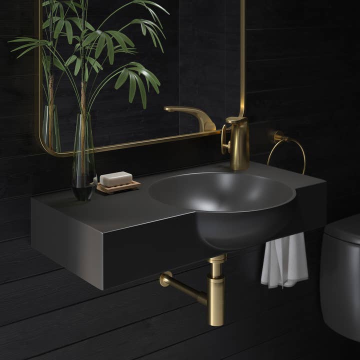 Chateau Wall-Mount Bathroom Sink with Right Side Faucet for wholesale by Swiss Madison