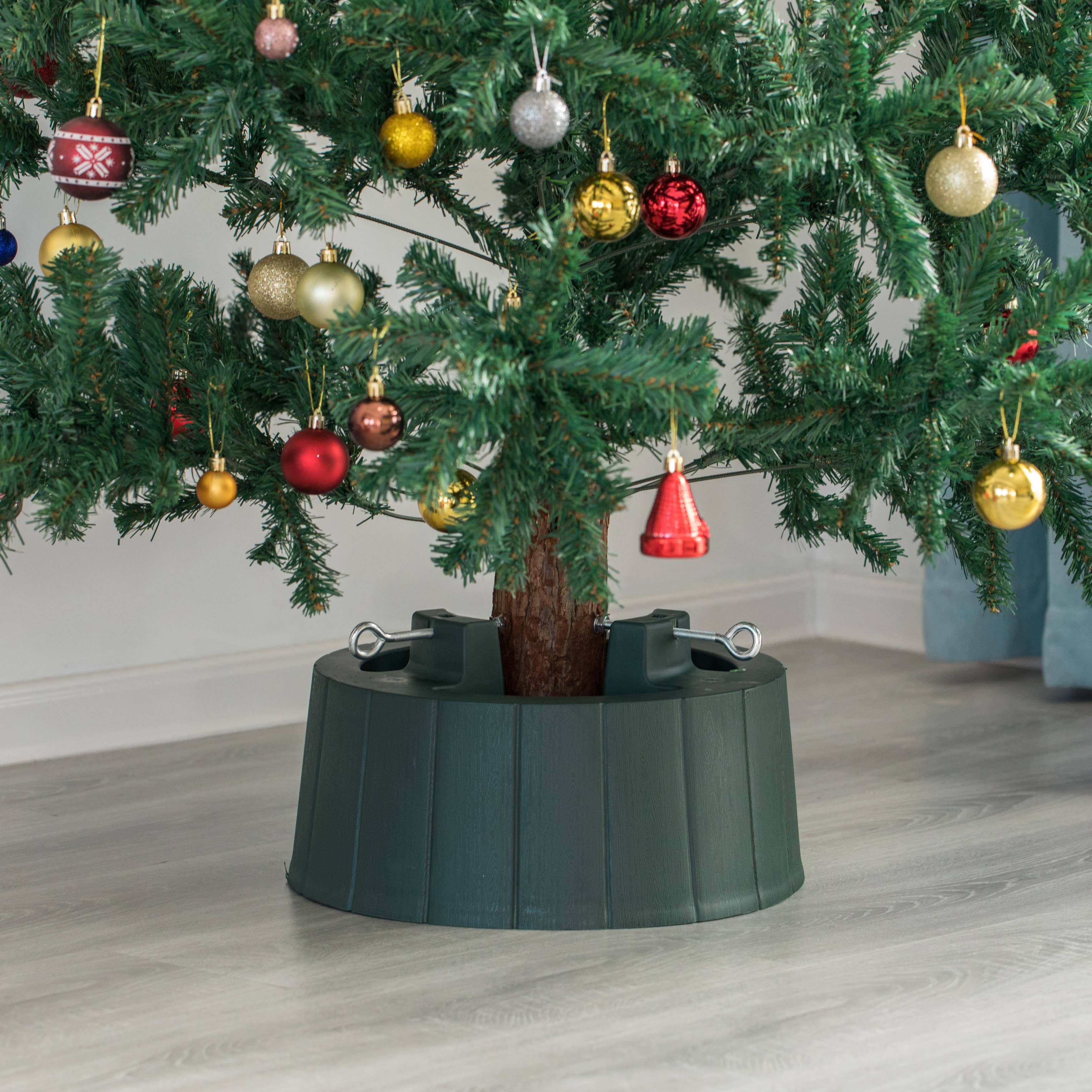 Quickway Imports - Vente Décoration de Noël - Support de sapin de Noël en plastique avec fermeture à vis6