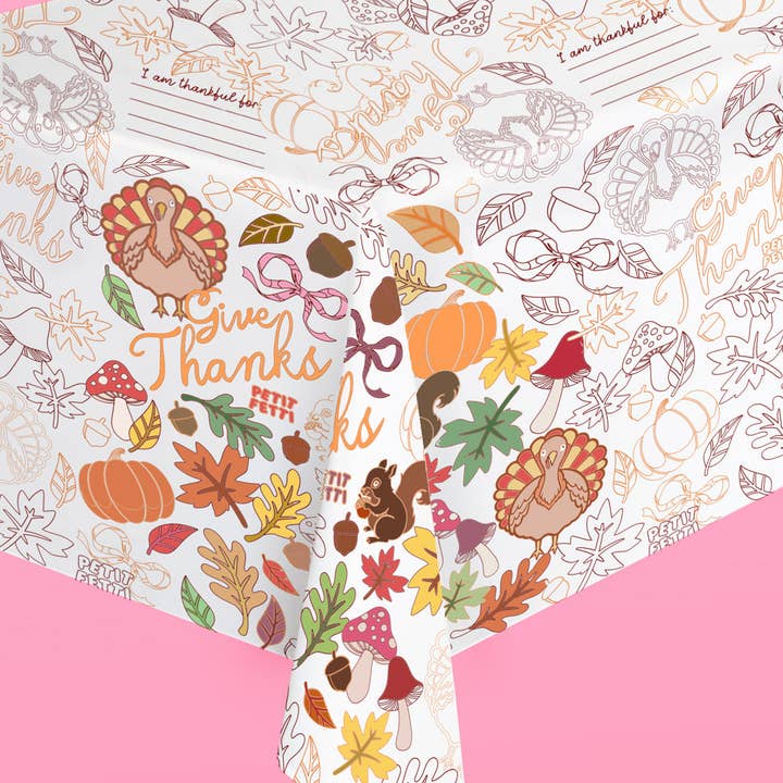 Petit Fetti - Wholesale Coloring Tablecloth - Kids & Baby - Give Thanks Paper Tablecloth - coloring tablecloth3