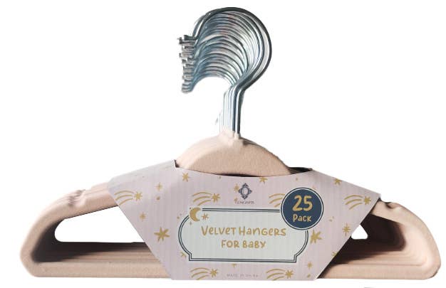 Concepts In Time - Wholesale Clothes hangers - Concepts 25pk Velvet Baby Hangers – Hook & Hold in Style3