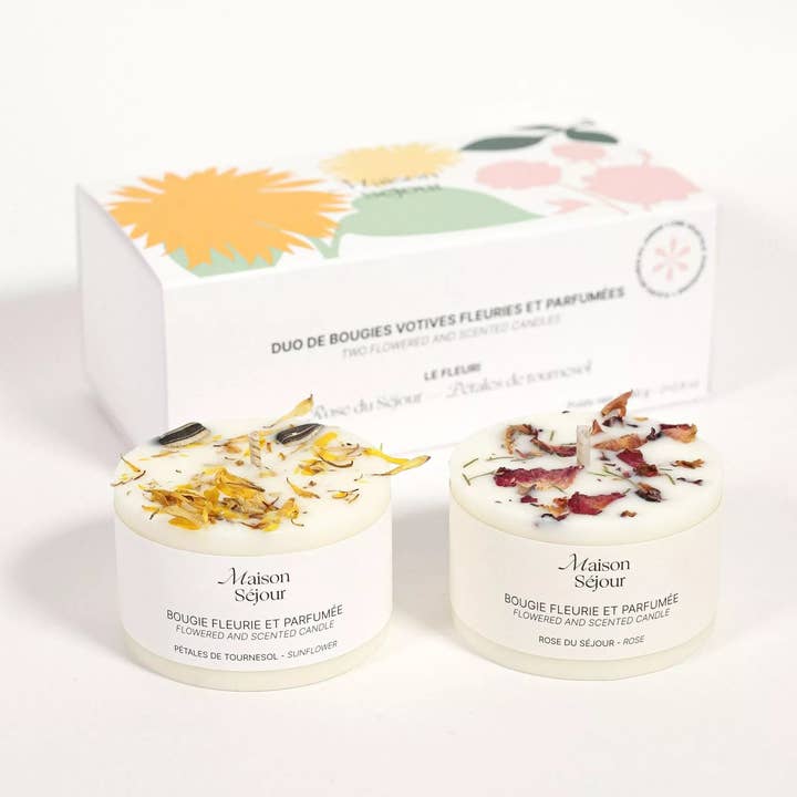 Duo box - The floral - Votive candles for wholesale by Maison Séjour