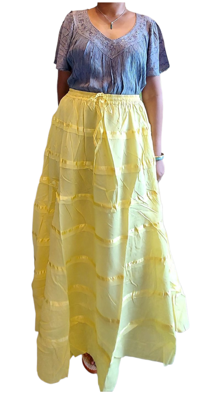 India Batik - Wholesale Skirt - Women's - Long Tiered Cootton Skirt5