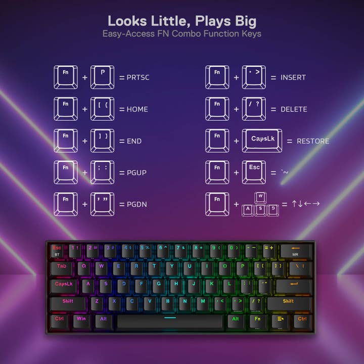 Redragon – wholesale Tangentbord – DRACONIC K530 PRO (blå strömbrytare)