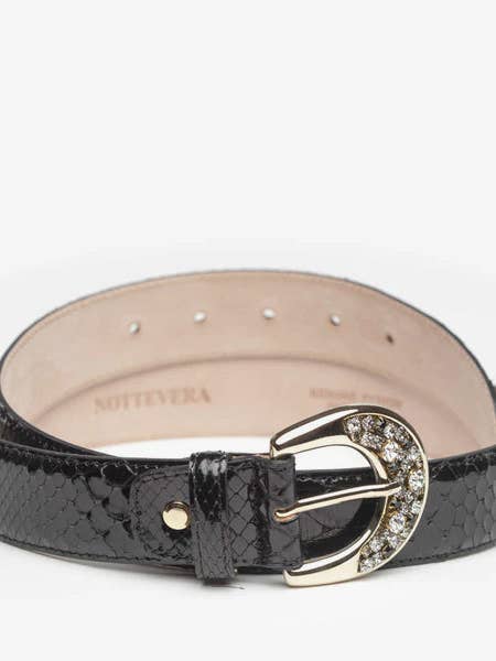 MELA PYTHON BELT - BLACK for wholesale by NOTTEVERA