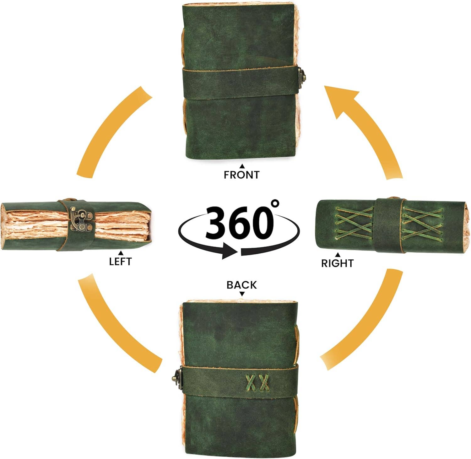 Tuzech Leather - Vendita all'ingrosso Diari/agende - Diario in Pelle Fatto a Mano con Chiusura a C-Lock e Bordo Grezzo Non Rigato9