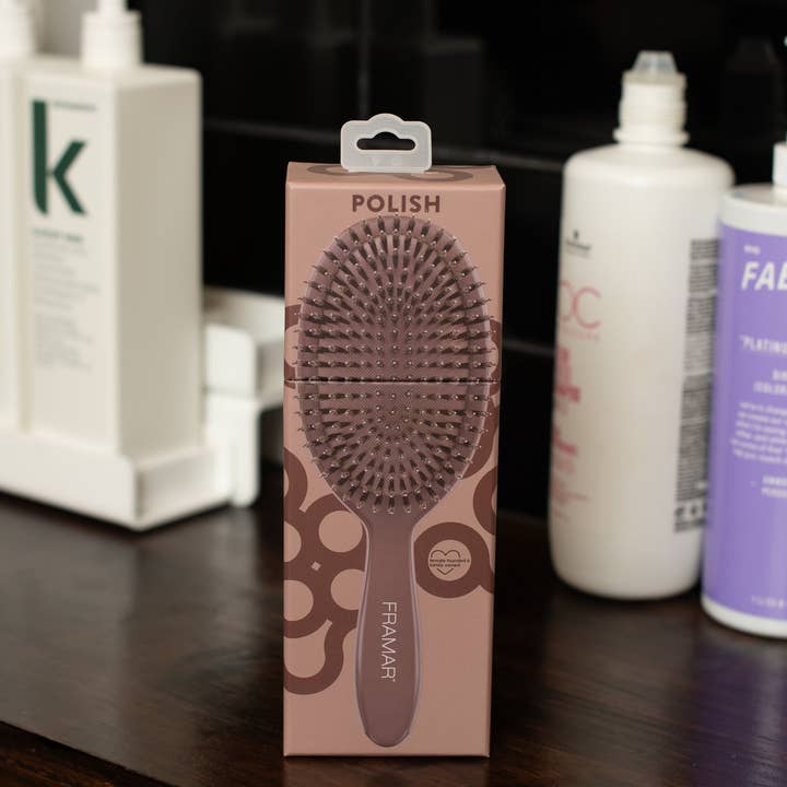 Framar Hair Brushes & Hair Accessories - Wholesale Hair Brush/Comb - FRAMAR Boar Bristle Hair Brush, Boar Brush For Hair - Brown5